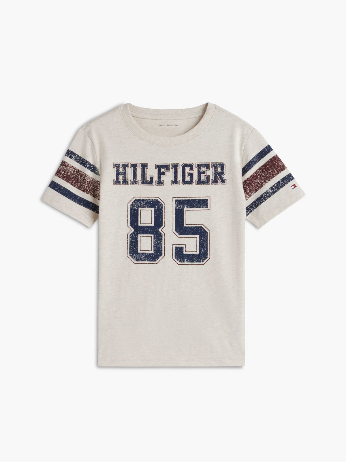Kids' Hilfiger 85 Logo T-Shirt — Heathered Oatmilk