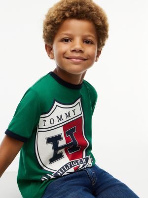 Детские футболки Tommy Hilfiger Kids' Shield Logo Ringer T-Shirt — фото 3
