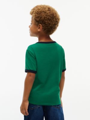 Детские футболки Tommy Hilfiger Kids' Shield Logo Ringer T-Shirt — фото 4