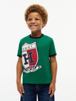 Kids' Shield Logo Ringer T-Shirt, Nouveau Green