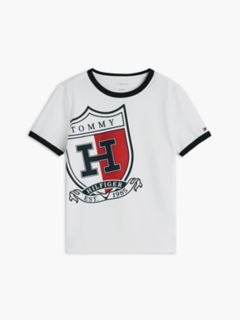 Kids' Shield Logo Ringer T-Shirt — White 5