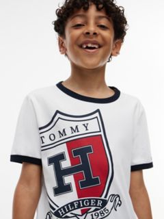 Kids' Shield Logo Ringer T-Shirt — White 3