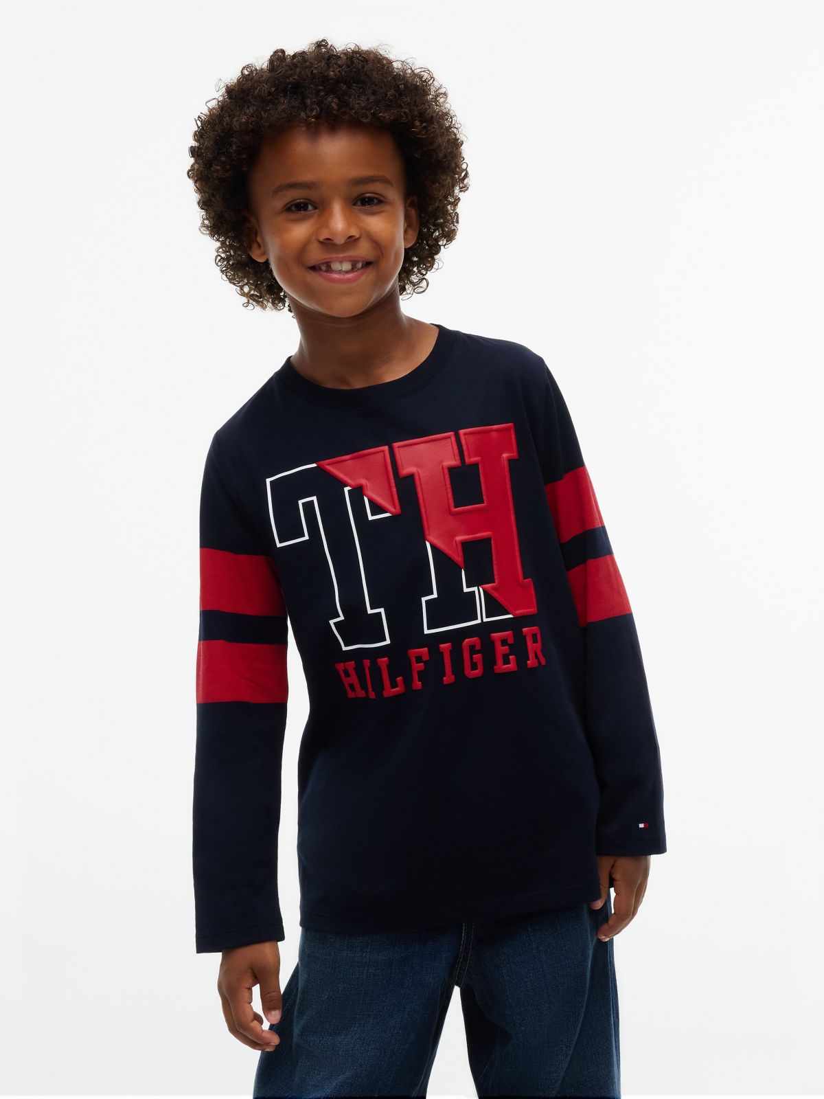 Kids' TH Varsity Logo T-Shirt — Navy Blue