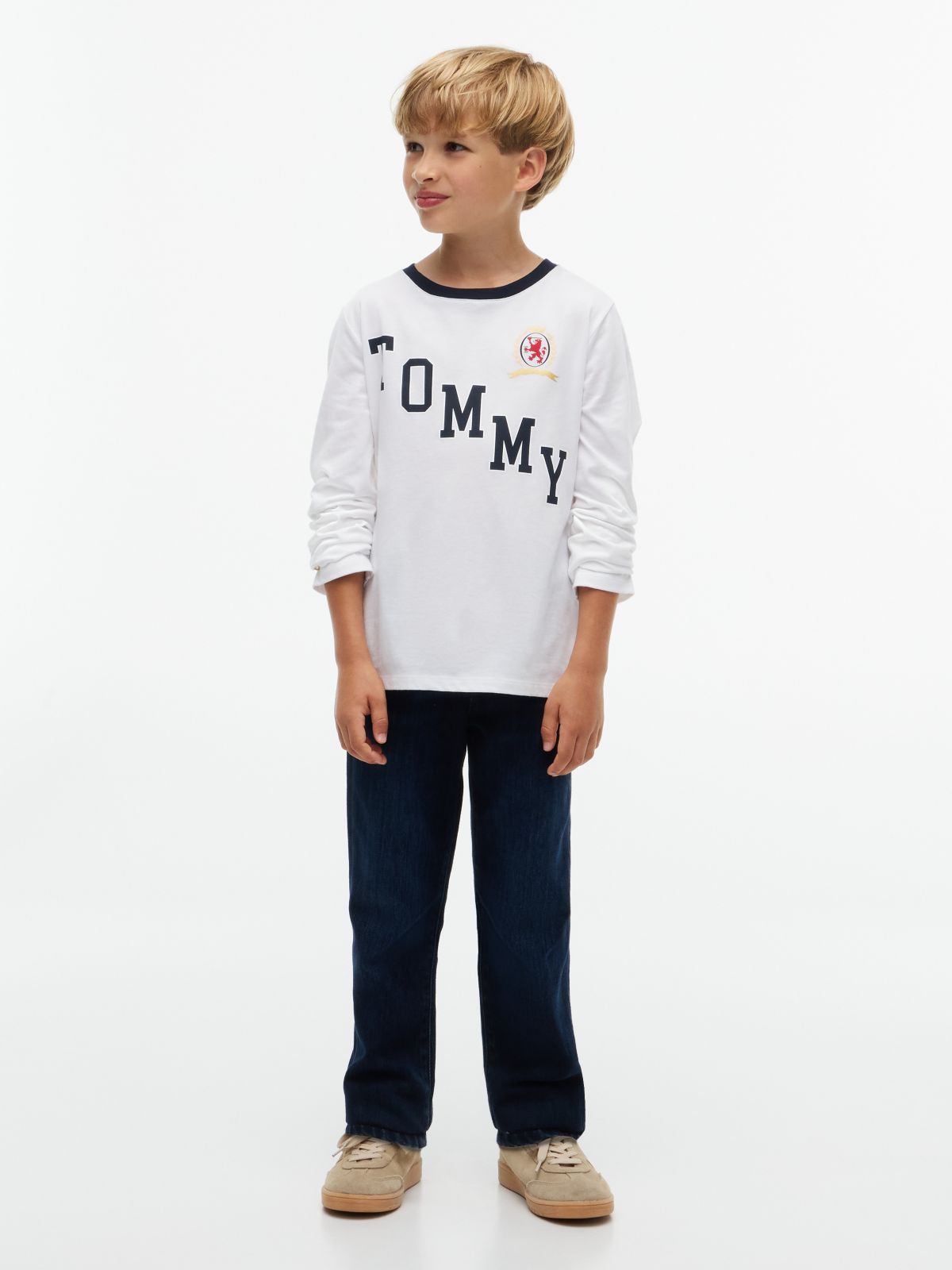 Kids' Tommy Crest Logo T-shirt — White