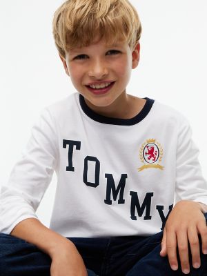Детская футболка Tommy Hilfiger Tommy Crest Logo, цвет: Белый — фото 3
