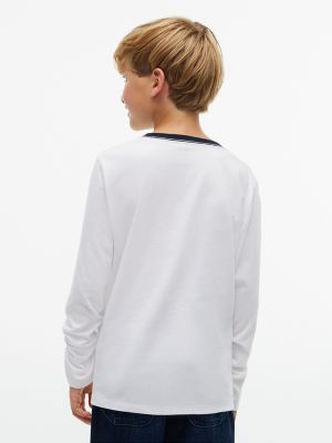 Детская футболка Tommy Hilfiger Tommy Crest Logo, цвет: Белый — фото 4