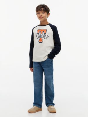Детская футболка Tommy Hilfiger Tommy Logo Raglan, цвет: Белый — фото 2
