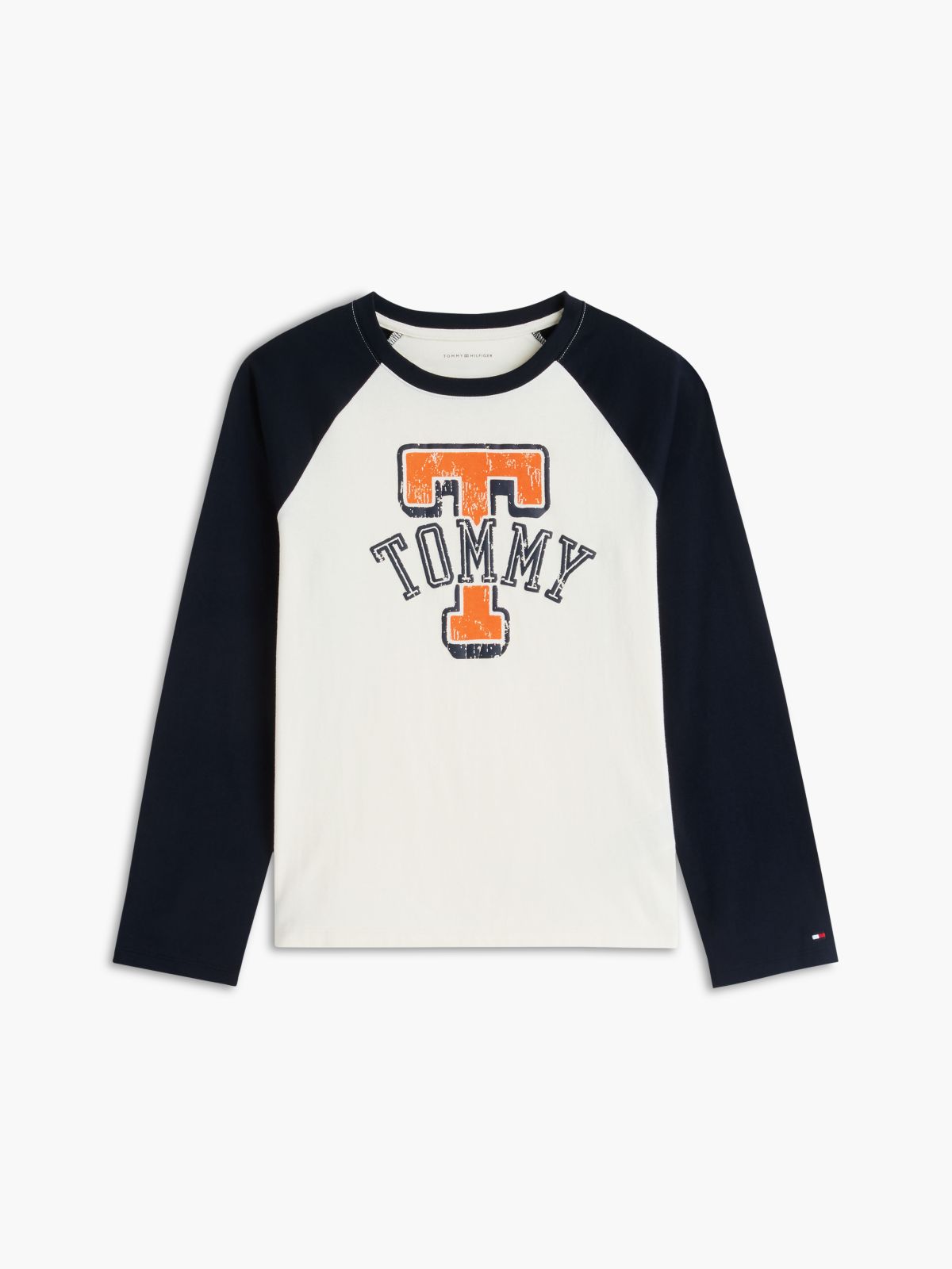 Kids' Tommy Logo Raglan T-Shirt — White
