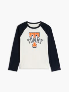Kids' Tommy Logo Raglan T-Shirt — White 5