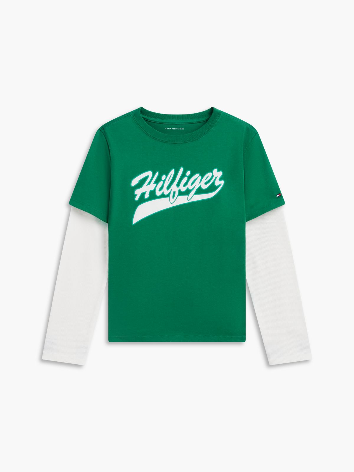 Kids' Hilfiger Double-Sleeve T-Shirt — Nouveau Green