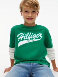 Kids' Hilfiger Double-Sleeve T-Shirt — Nouveau Green 3