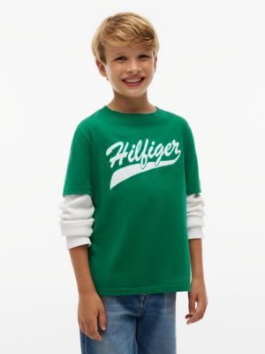Kids' Hilfiger Double-Sleeve T-Shirt, Nouveau Green