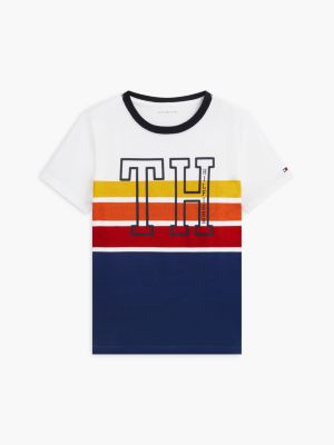 Детская футболка Tommy Hilfiger Monogram Ombre Stripe, цвет: Экрю — фото 5