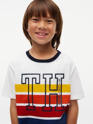 Детская футболка Tommy Hilfiger Monogram Ombre Stripe, цвет: Экрю — фото 3