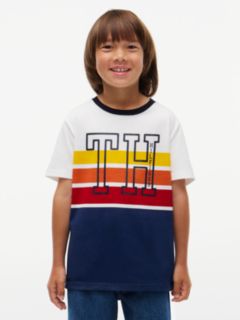 Kids' Monogram Ombre Stripe T-Shirt — Ecru 1