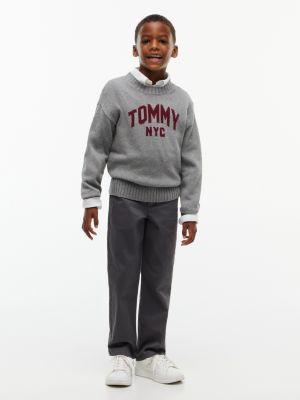 Детские брюки Tommy Hilfiger Herringbone Stretch Utility Pant, цвет: Потёртый чёрный — фото 2