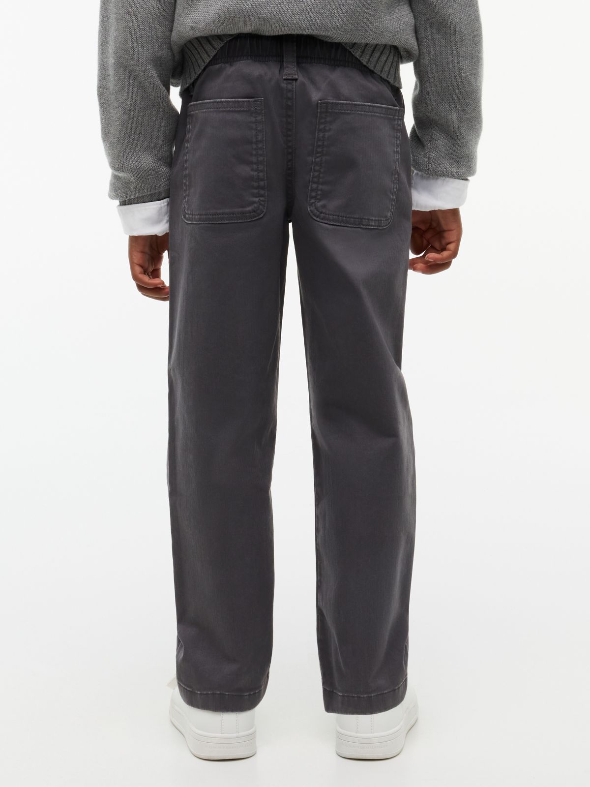 Kids' Herringbone Stretch Utility Pant — Washed Black