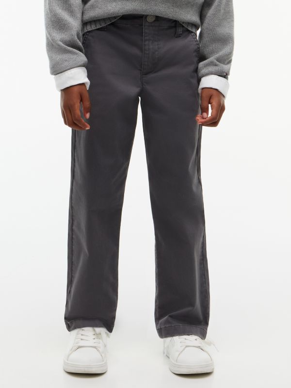 Kids' Herringbone Stretch Utility Pant — Washed Black