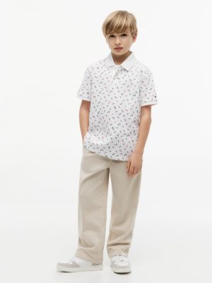 Детские топы Tommy Hilfiger Kids' Allover Anchor Print Stretch Polo — фото 2
