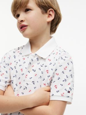 Детские топы Tommy Hilfiger Kids' Allover Anchor Print Stretch Polo — фото 3