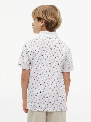 Детские топы Tommy Hilfiger Kids' Allover Anchor Print Stretch Polo — фото 4
