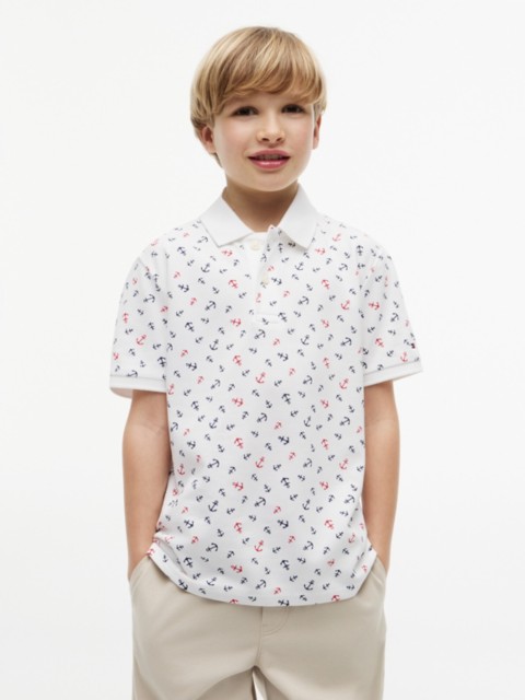 Детские топы Tommy Hilfiger Kids' Allover Anchor Print Stretch Polo