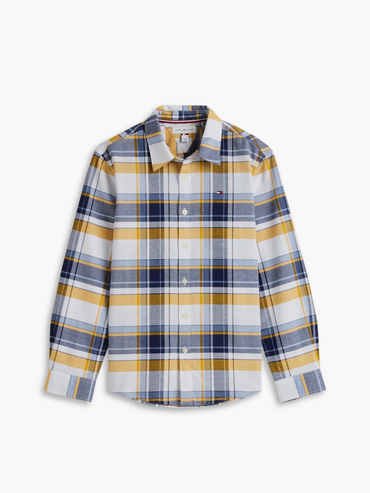 Kids' Check Stretch Oxford Shirt — White