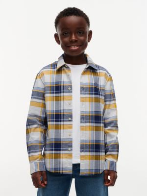 Kids' Check Stretch Oxford Shirt, White