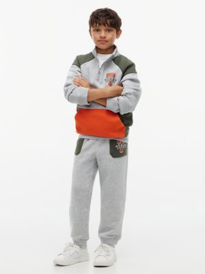 Детские брюки Tommy Hilfiger Tommy Logo Colorblock Sweatpant, цвет: Серый — фото 2
