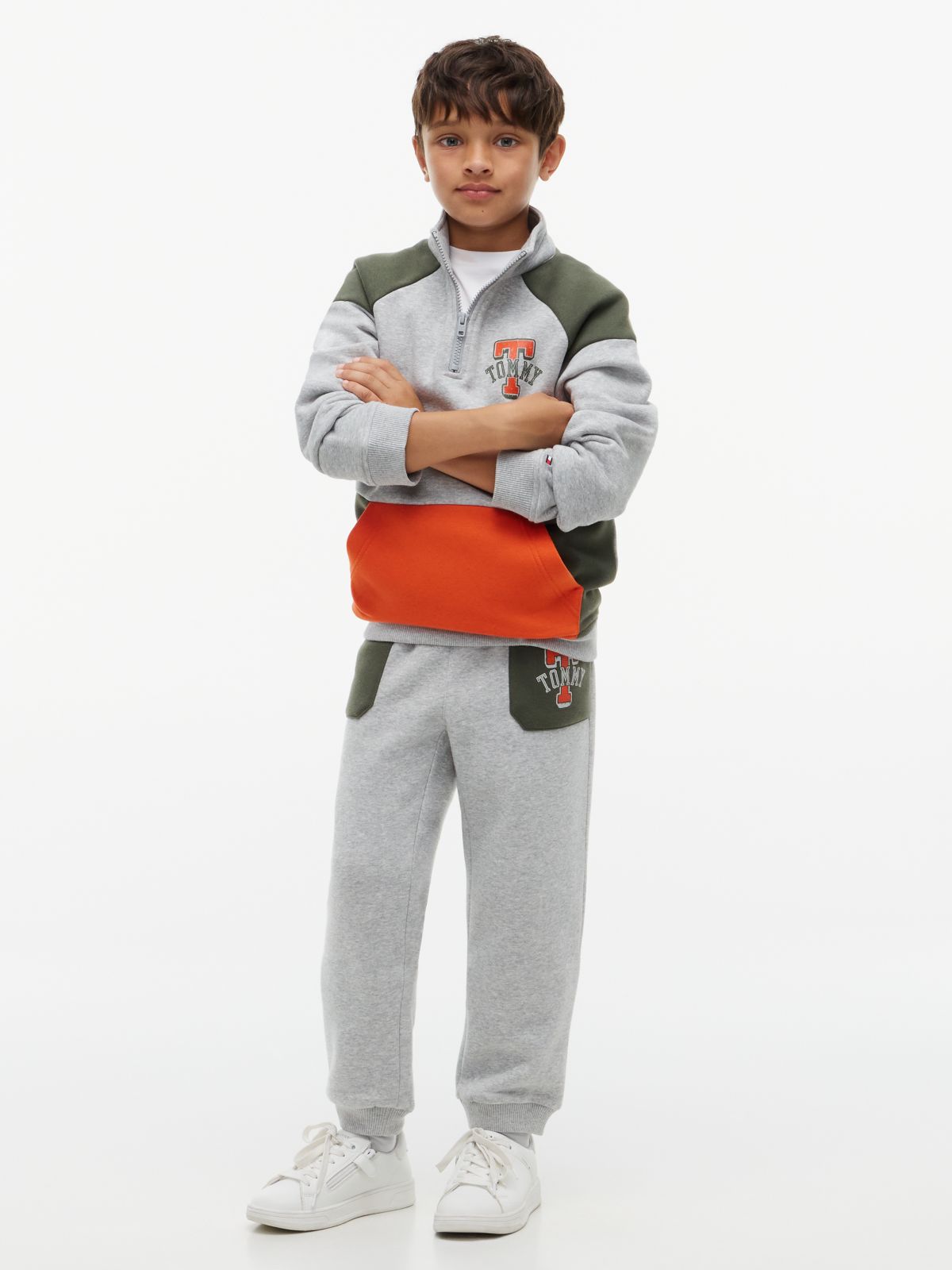 Kids' Tommy Logo Colorblock Sweatpant — Grey