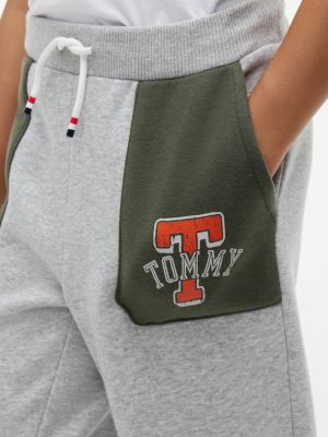 Детские брюки Tommy Hilfiger Tommy Logo Colorblock Sweatpant, цвет: Серый — фото 3