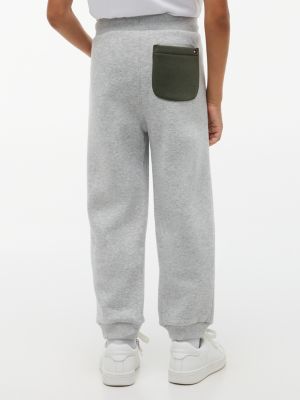 Детские брюки Tommy Hilfiger Tommy Logo Colorblock Sweatpant, цвет: Серый — фото 4
