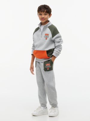 Детская толстовка Tommy Hilfiger Colorblock Quarter-Zip, цвет: Серый — фото 2