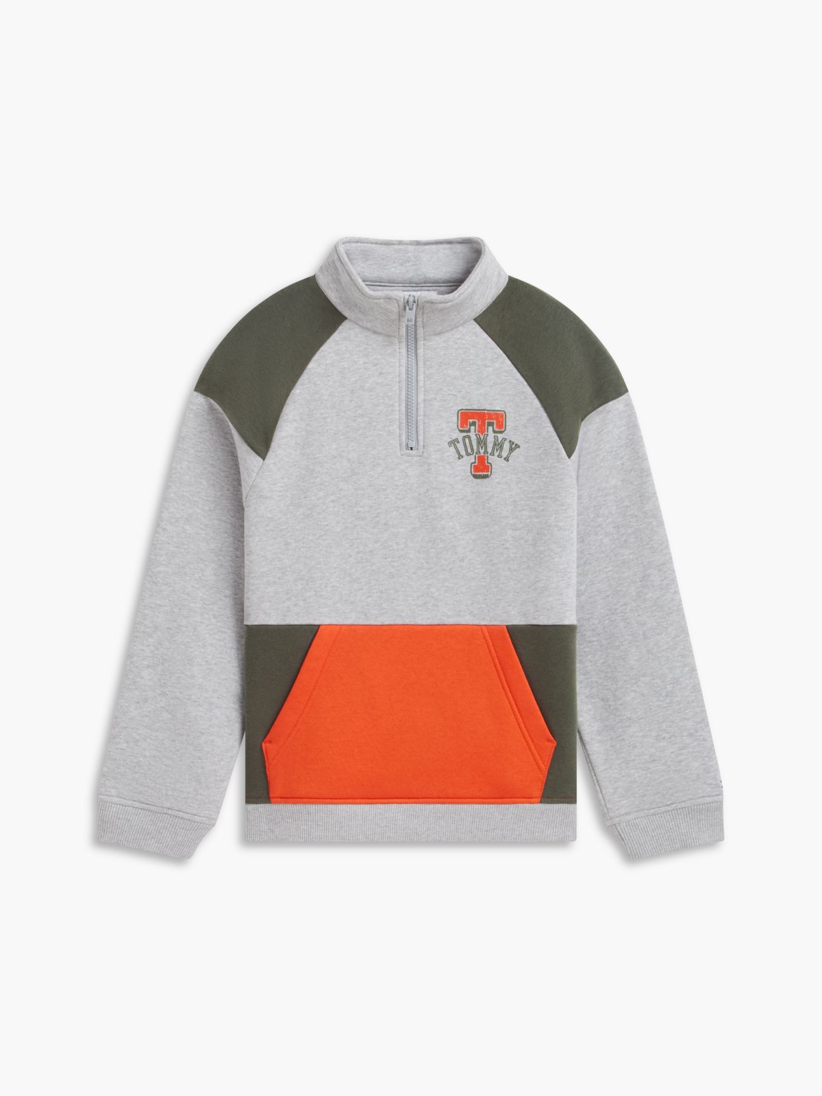 Kids' Colorblock Quarter-Zip Sweatshirt — Grey