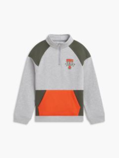 Kids' Colorblock Quarter-Zip Sweatshirt — Grey 5