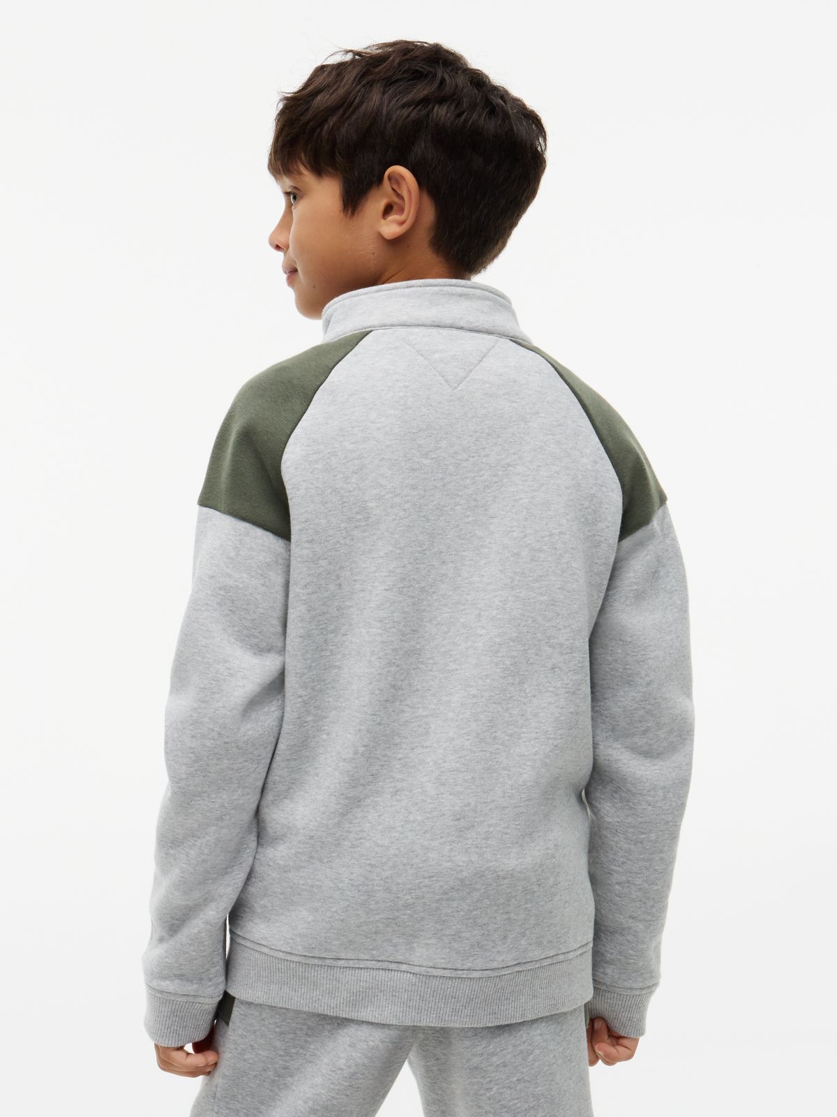 Kids' Colorblock Quarter-Zip Sweatshirt — Grey