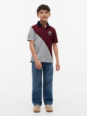 Детские топы Tommy Hilfiger Kids' Crest Logo Colorblock Stretch Polo — фото 2