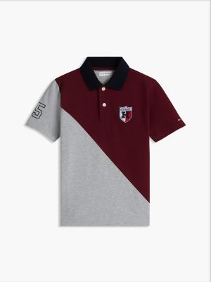 Детские топы Tommy Hilfiger Kids' Crest Logo Colorblock Stretch Polo — фото 5