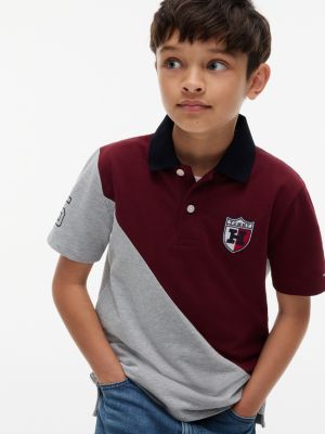Детские топы Tommy Hilfiger Kids' Crest Logo Colorblock Stretch Polo — фото 3