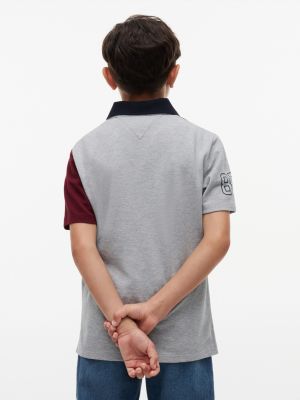 Детские топы Tommy Hilfiger Kids' Crest Logo Colorblock Stretch Polo — фото 4