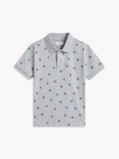 Kids' Allover Monogram Polo — Grey 5