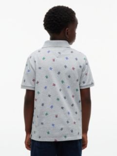 Kids' Allover Monogram Polo — Grey 4