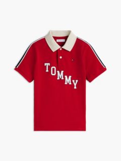 Kids' Tommy Varsity Stretch Polo — Medium Red 5