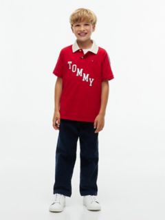 Kids' Tommy Varsity Stretch Polo — Medium Red 2
