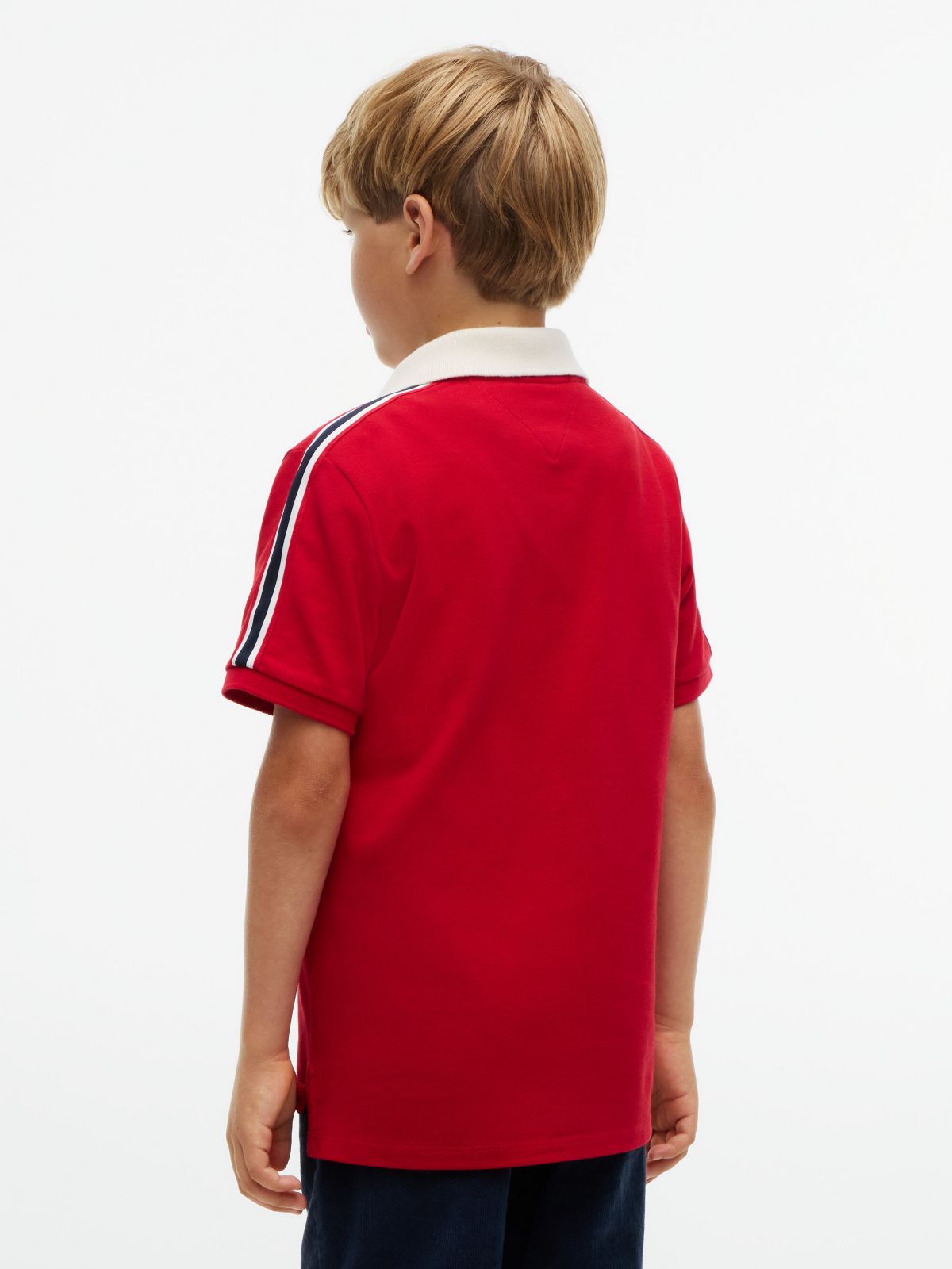 Kids' Tommy Varsity Stretch Polo — Medium Red
