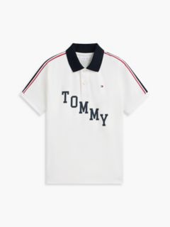 Kids' Tommy Varsity Stretch Polo — White 5