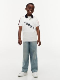 Kids' Tommy Varsity Stretch Polo — White 2