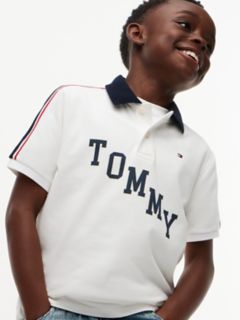 Kids' Tommy Varsity Stretch Polo — White 3