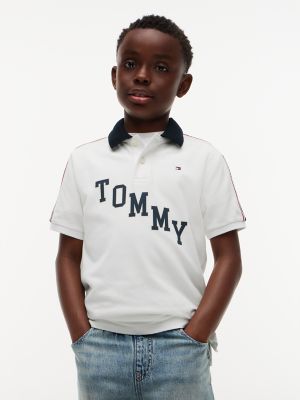 Kids' Tommy Varsity Stretch Polo, White