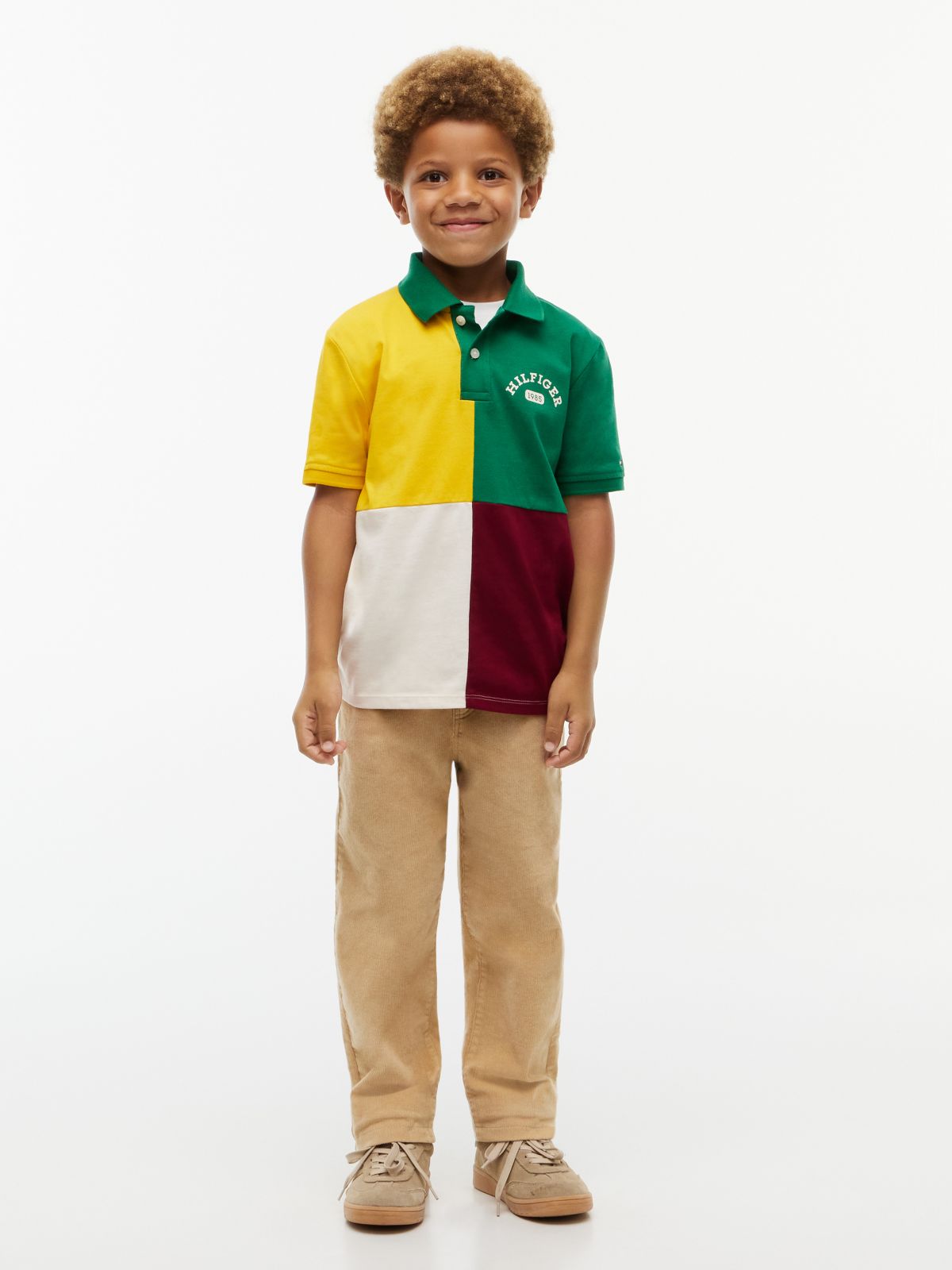 Kids' Logo Colorblock Polo — Nouveau Green